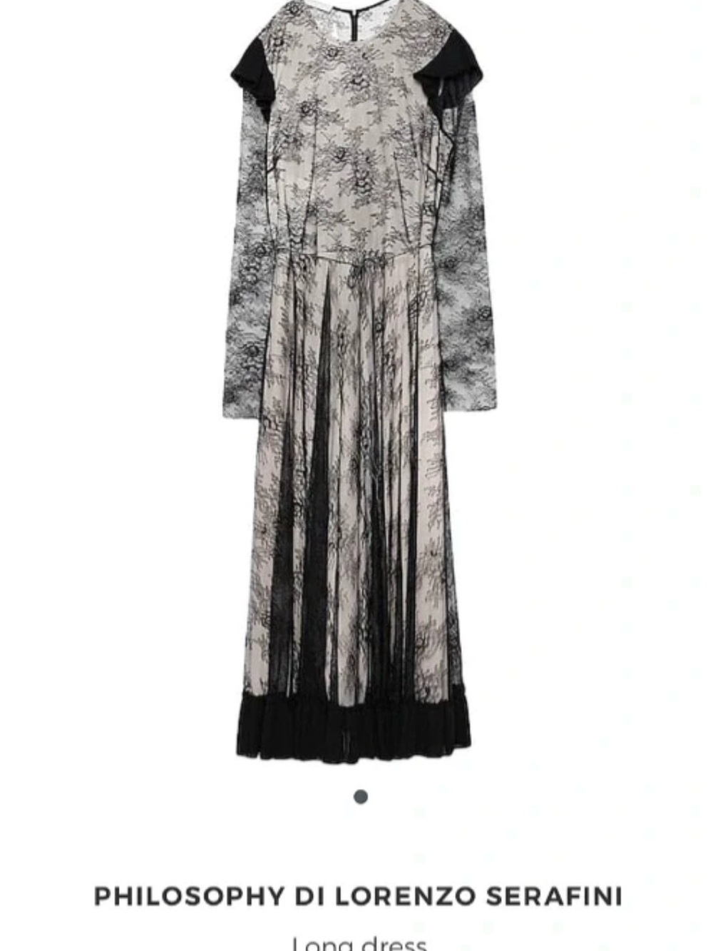 Philosophy di Lorenzo Serafini Black Sheer Lace Long Sleeve Maxi Dress Size 4